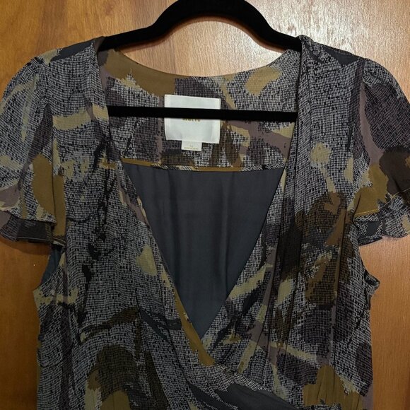 Anthropologie Maeve Autumn Colors Draped Dress Size 12 - Picture 4 of 12